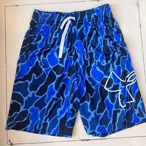 Under Armour boys Camo Blue Board Shorts